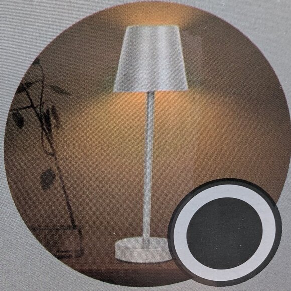 Cordless LED Table Desk Lamp Touch Sensor Dimmable Modern Silver 10x32cm - NEW - Picture 4 of 5